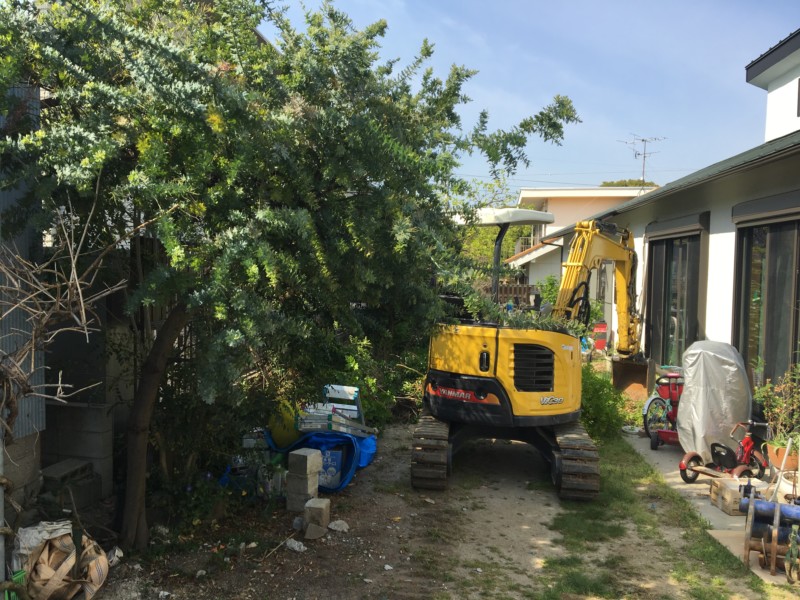 名古屋市中村区の庭の解体【庭木伐採・庭石処分】