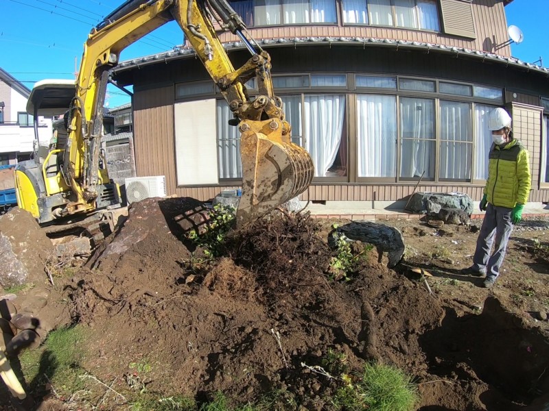 愛知県江南市の庭の解体【庭木伐採・庭石処分】