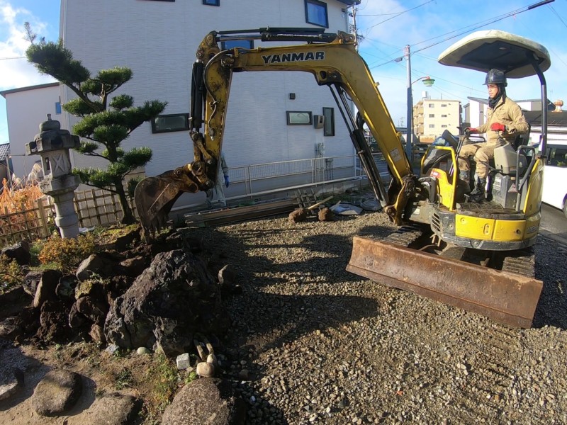 愛知県江南市の庭の解体【庭木伐採・庭石処分】