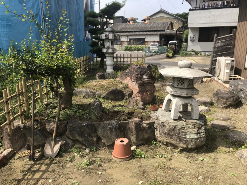 愛知県江南市の庭の解体【庭木伐採・庭石処分】