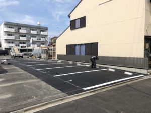 岐阜県美濃加茂市の駐車場アスファルト舗装【110平米90万円】