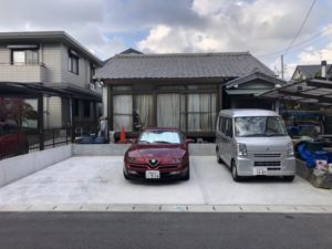 【岐阜県多治見市】庭を解体して土留めブロックと駐車場の拡張工事