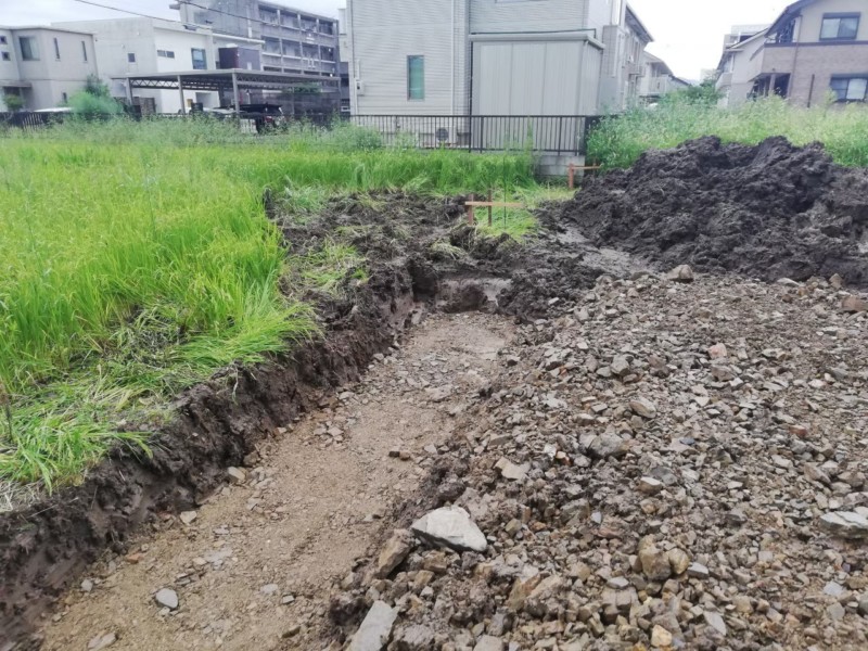 【岐阜県岐阜市】境界ブロック積みと宅地の造成工事