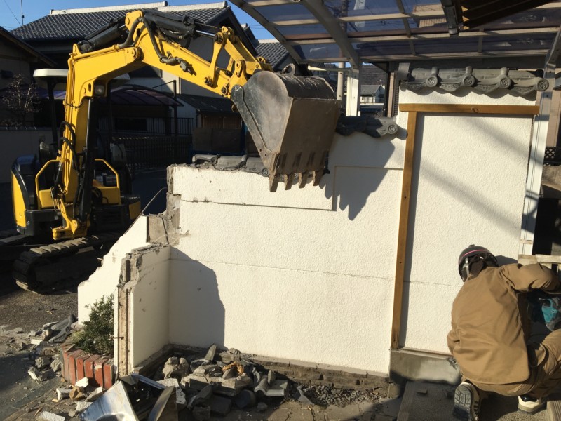 【岐阜県岐阜市】大きな庭石と庭木を撤去処分して庭を解体する