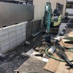 【岐阜県多治見市】隣地境界のブロックの撤去工事【重機と手作業】