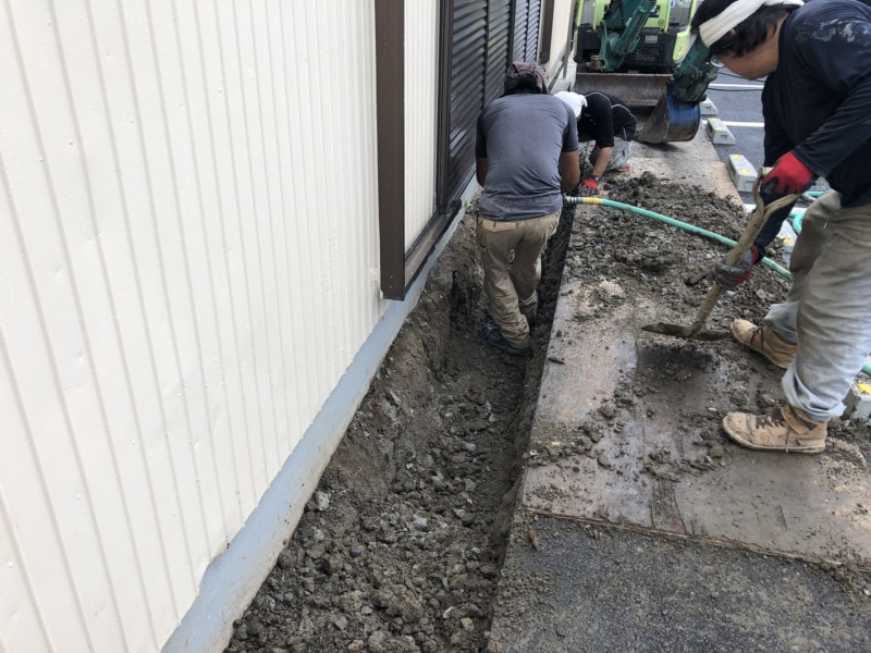 岐阜県多治見市の隣地境界ブロックの撤去