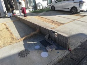 【岐阜市】駐車場の乗り入れに障害のブロックを撤去して補修
