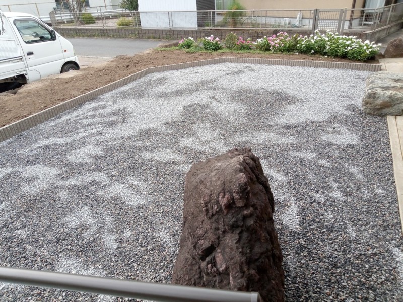 0921★【庭リフォーム、CB、スロープ、土間、手すり、ポスト、砕石】脇田様＠中恵土