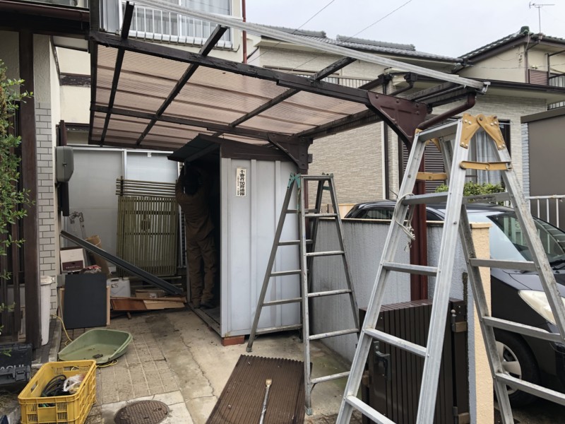 名古屋市千種区光が丘カーポート解体工事【撤去前】