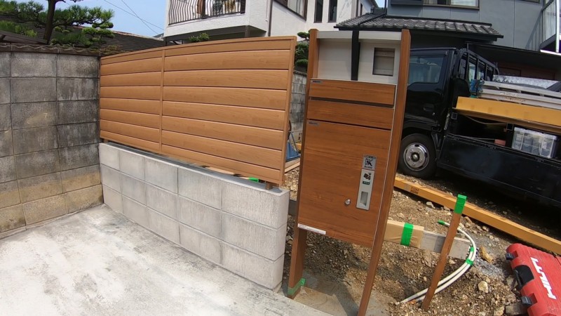 名古屋市中村区上石川町の駐車場工事とブロック・フェンス設置工事