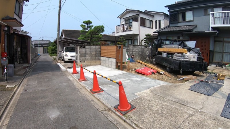 名古屋市中村区上石川町の駐車場工事とブロック・フェンス設置工事